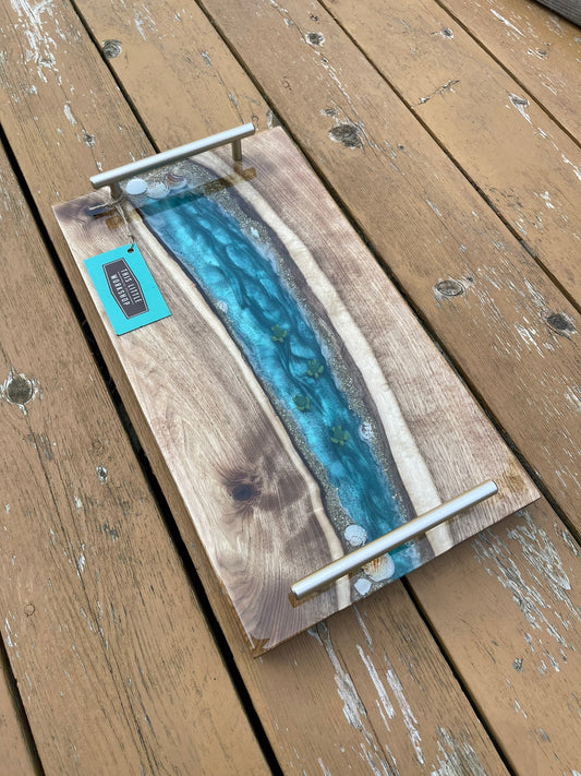 River Charcuterie Board / Serving Tray : Epoxy Resin & Wood