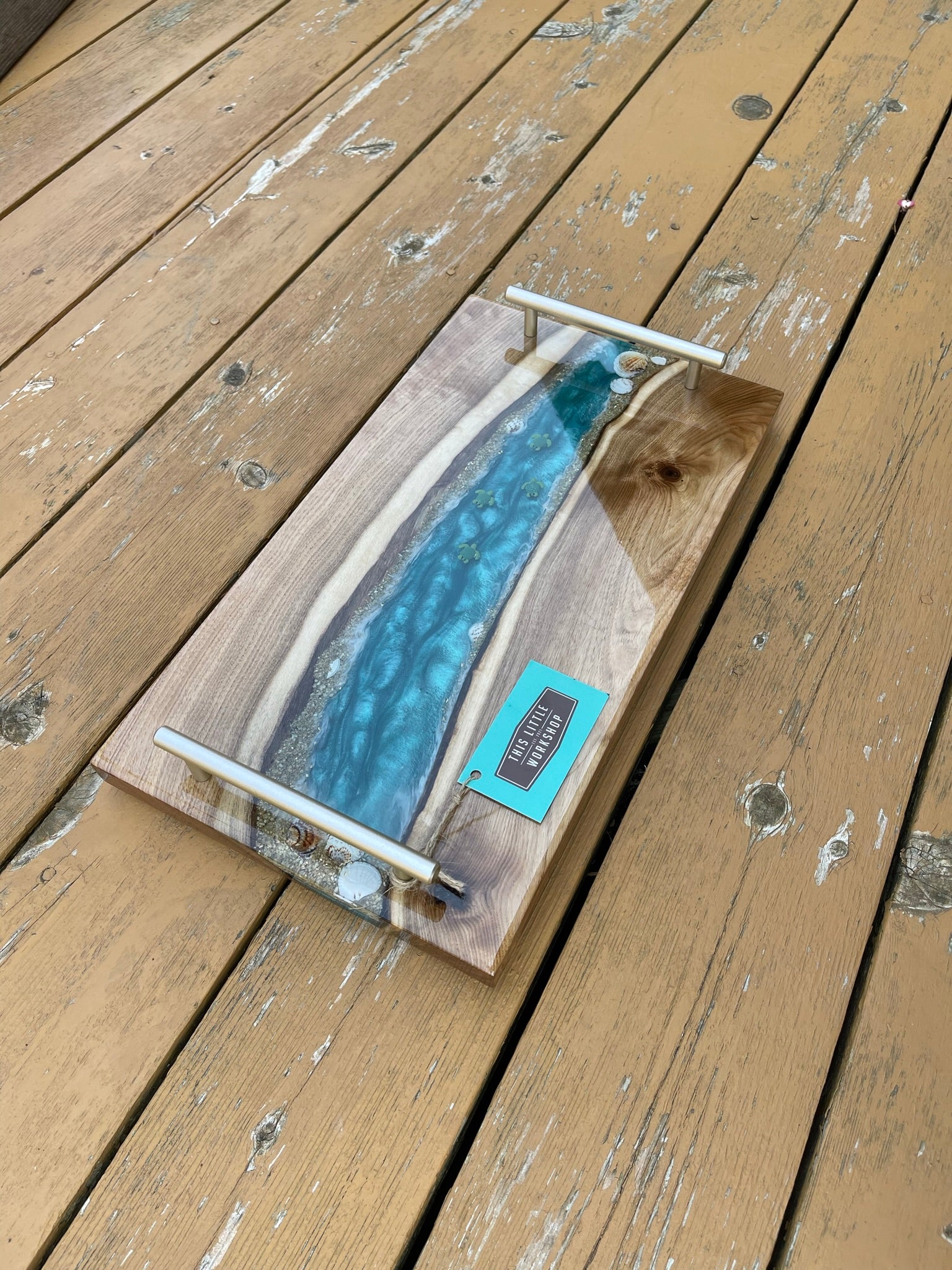 River Charcuterie Board / Serving Tray : Epoxy Resin & Wood